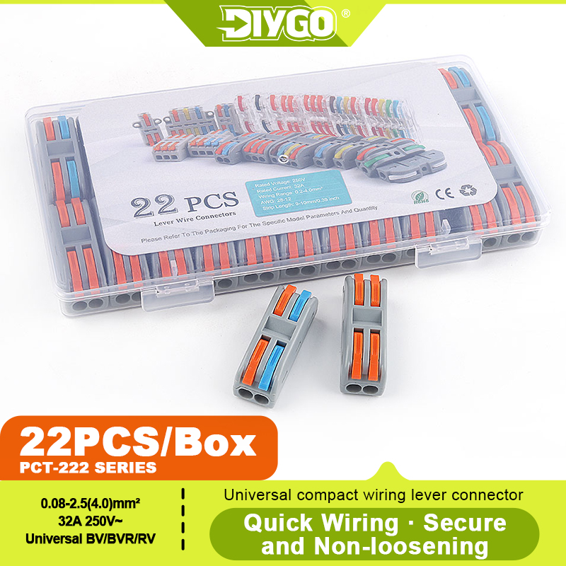 Push Fit Connector - DIY GO 22 adet kollu kablo